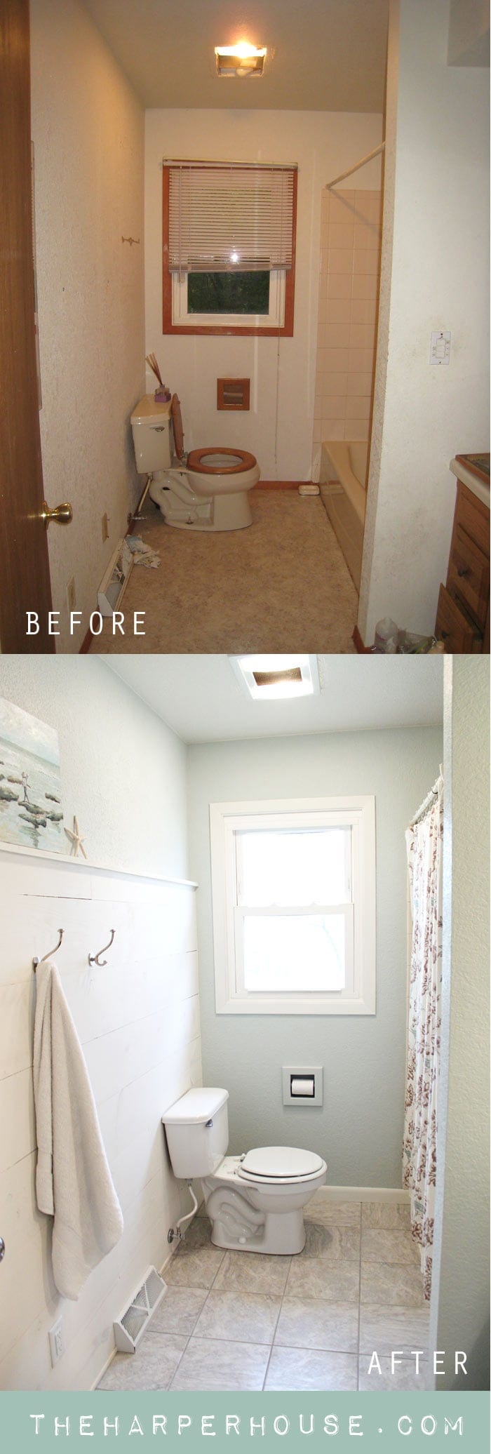 wow! amazing transformation of this ugly bath - check out before & after pics of the whole house | The Harper House